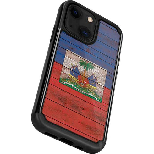 Haiti Flag Dark Wood iPhone 13 Cargo Case